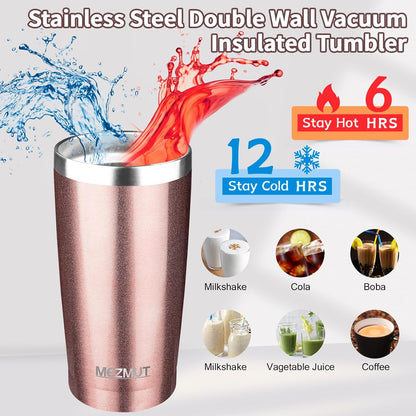 20oz Insulated Tumbler Travel Coffee Mug with Lid Straw(Lavender,1) | 18/8 Stainless Steel Double Wall Vacuum Spill Proof Metal Insulated Tumbler with Daul Lid and Straw, Hot or Iced Coffee Cup