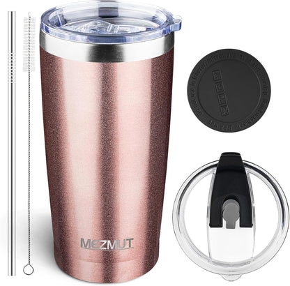 20oz Insulated Tumbler Travel Coffee Mug with Lid Straw(Lavender,1) | 18/8 Stainless Steel Double Wall Vacuum Spill Proof Metal Insulated Tumbler with Daul Lid and Straw, Hot or Iced Coffee Cup