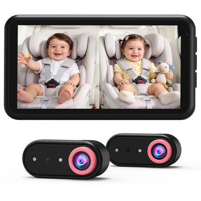 BM2 PRO Dual Baby Car Camera, 5.2" 1080P Baby Monitor