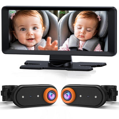 BM2 PRO Dual Baby Car Camera, 5.2" 1080P Baby Monitor