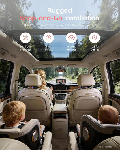 BM2 PRO Dual Baby Car Camera, 5.2" 1080P Baby Monitor