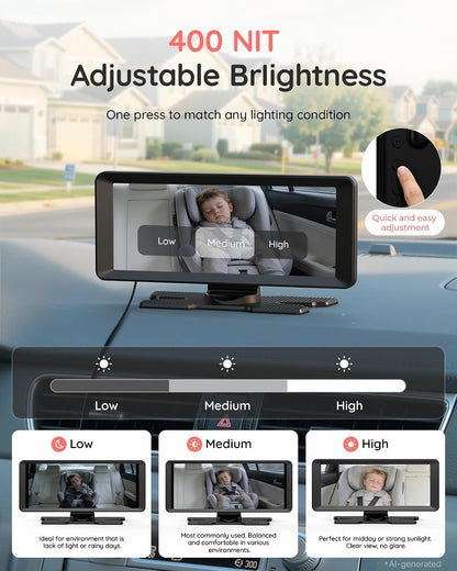 BM2 PRO Dual Baby Car Camera, 5.2" 1080P Baby Monitor