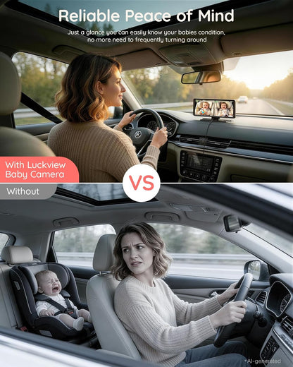 BM2 PRO Dual Baby Car Camera, 5.2" 1080P Baby Monitor