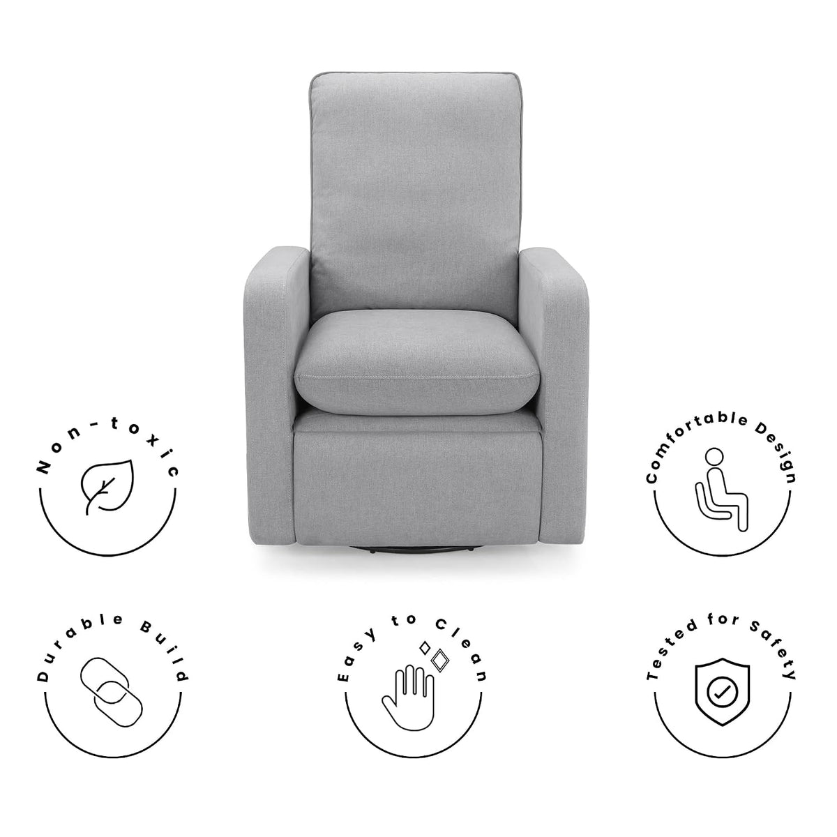 GAP babyGap Cloud Recliner with LiveSmart Evolve - Sustainable Performance Fabric, Grey