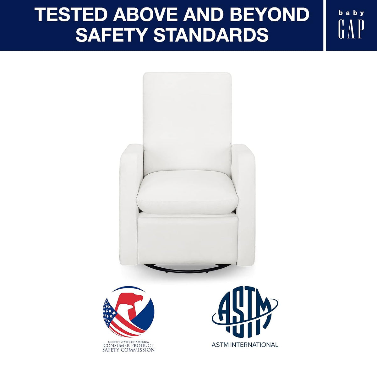 GAP babyGap Cloud Recliner with LiveSmart Evolve - Sustainable Performance Fabric, Grey