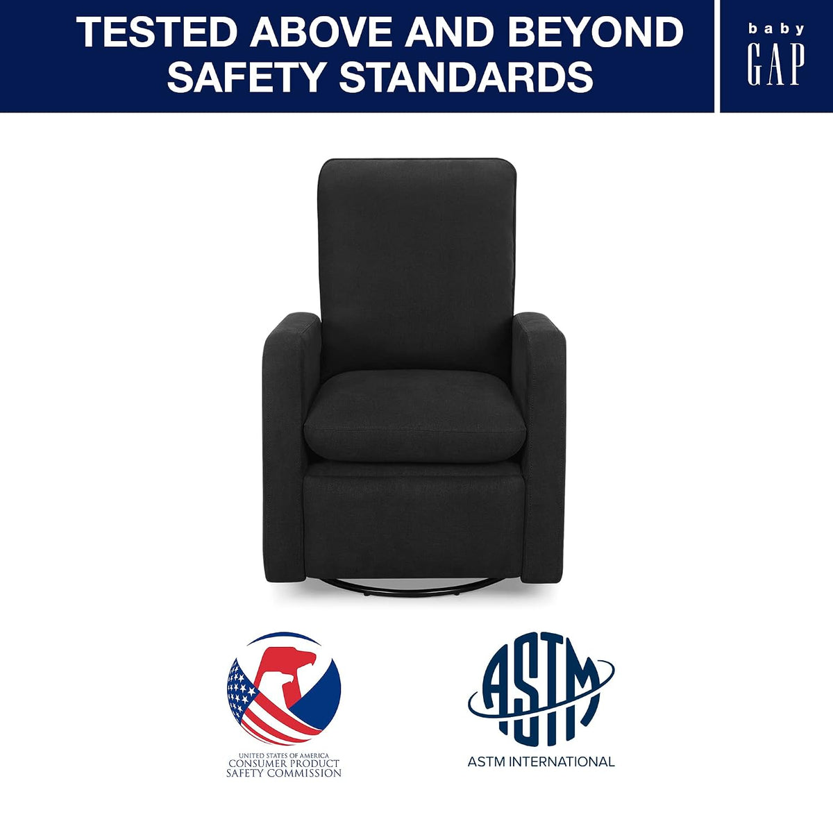 GAP babyGap Cloud Recliner with LiveSmart Evolve - Sustainable Performance Fabric, Grey