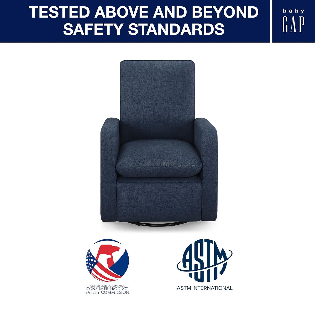 GAP babyGap Cloud Recliner with LiveSmart Evolve - Sustainable Performance Fabric, Grey