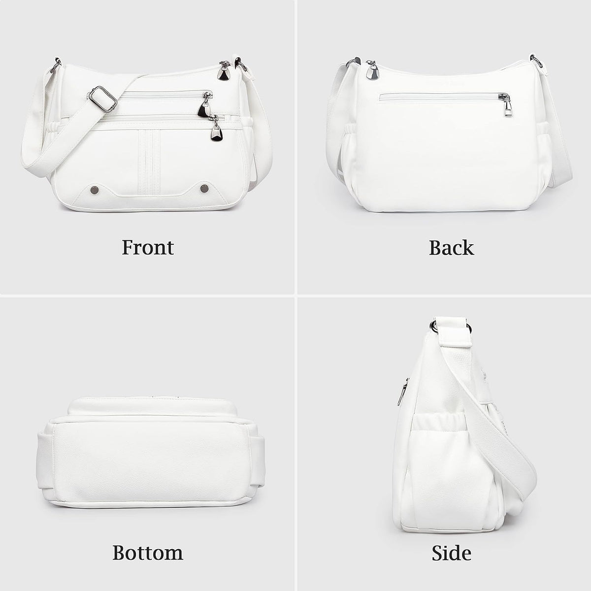 Women Soft PU Leather Shoulder Handbag Multi Pocket Crossbody Bag Ladies Medium Roomy Purses Fashion Tote Top Handle Satchel