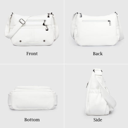 Women Soft PU Leather Shoulder Handbag Multi Pocket Crossbody Bag Ladies Medium Roomy Purses Fashion Tote Top Handle Satchel