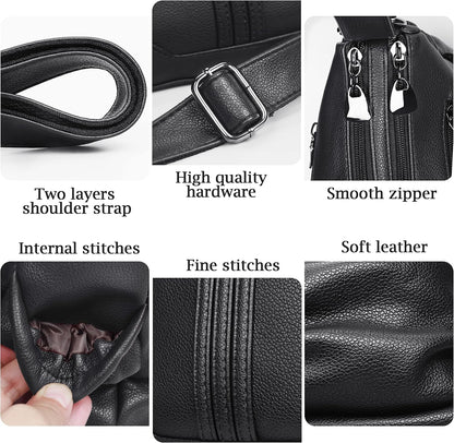 Women Soft PU Leather Shoulder Handbag Multi Pocket Crossbody Bag Ladies Medium Roomy Purses Fashion Tote Top Handle Satchel
