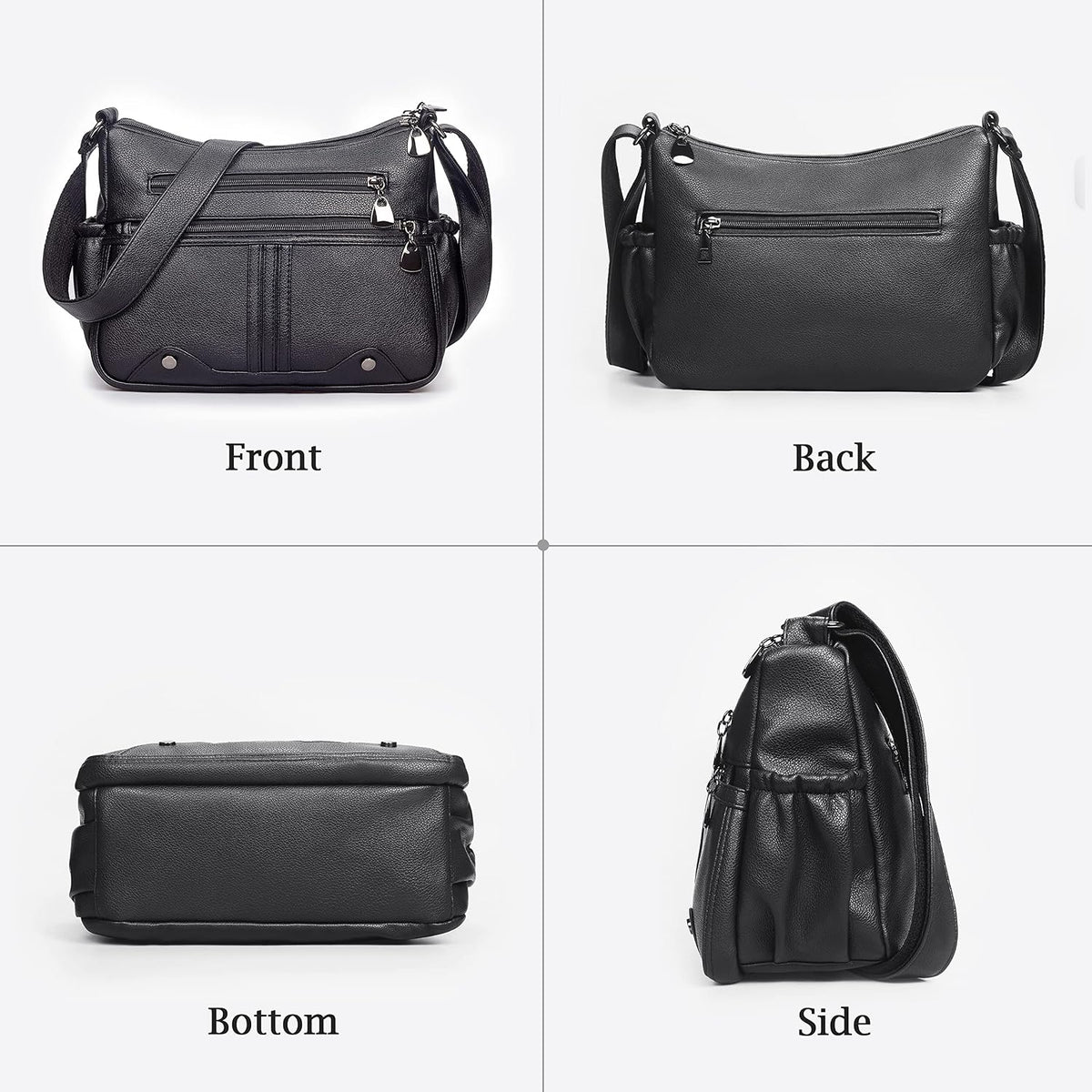 Women Soft PU Leather Shoulder Handbag Multi Pocket Crossbody Bag Ladies Medium Roomy Purses Fashion Tote Top Handle Satchel