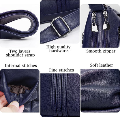 Women Soft PU Leather Shoulder Handbag Multi Pocket Crossbody Bag Ladies Medium Roomy Purses Fashion Tote Top Handle Satchel