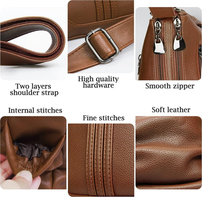 Women Soft PU Leather Shoulder Handbag Multi Pocket Crossbody Bag Ladies Medium Roomy Purses Fashion Tote Top Handle Satchel