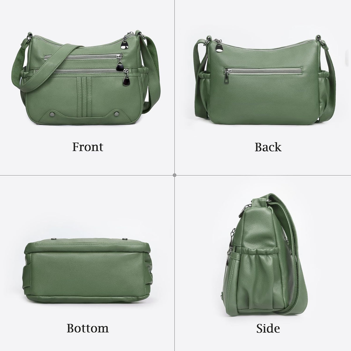 Women Soft PU Leather Shoulder Handbag Multi Pocket Crossbody Bag Ladies Medium Roomy Purses Fashion Tote Top Handle Satchel