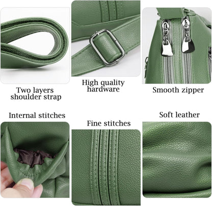 Women Soft PU Leather Shoulder Handbag Multi Pocket Crossbody Bag Ladies Medium Roomy Purses Fashion Tote Top Handle Satchel