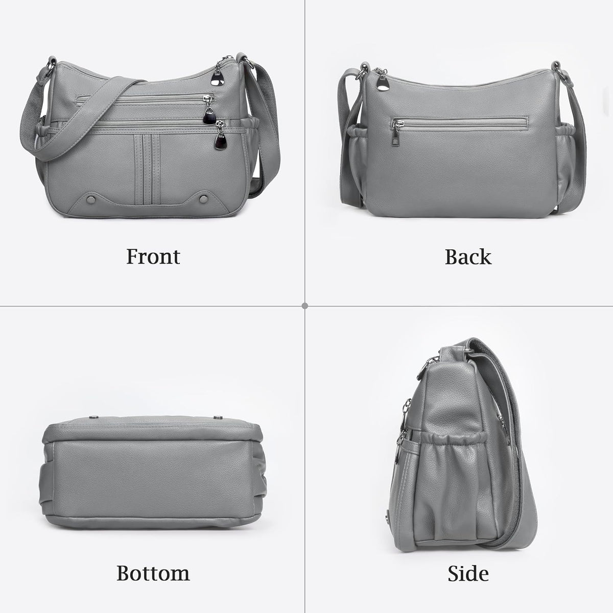 Women Soft PU Leather Shoulder Handbag Multi Pocket Crossbody Bag Ladies Medium Roomy Purses Fashion Tote Top Handle Satchel