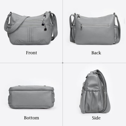 Women Soft PU Leather Shoulder Handbag Multi Pocket Crossbody Bag Ladies Medium Roomy Purses Fashion Tote Top Handle Satchel