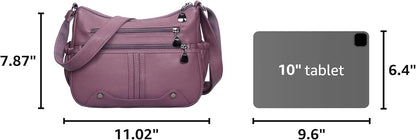 Women Soft PU Leather Shoulder Handbag Multi Pocket Crossbody Bag Ladies Medium Roomy Purses Fashion Tote Top Handle Satchel