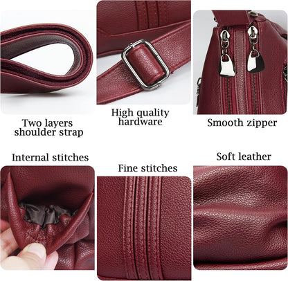 Women Soft PU Leather Shoulder Handbag Multi Pocket Crossbody Bag Ladies Medium Roomy Purses Fashion Tote Top Handle Satchel