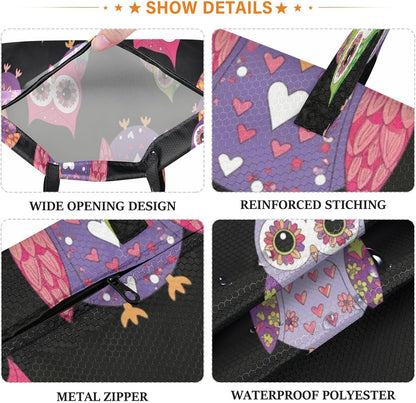 Owl Black Waterproof Travel Laundry Bag Reusable Pack of 2