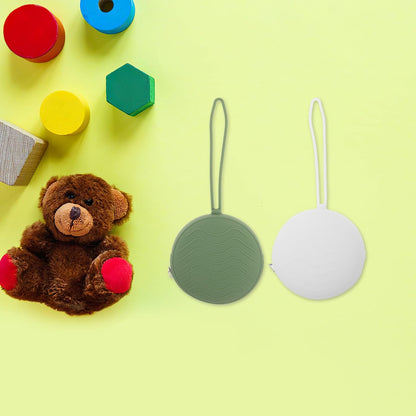 2pcs Silicone Pacifier Storage Case Featuring Zipper Design Portable Small Coin Purse for Travel and Daily Use