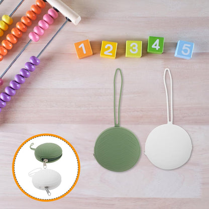 2pcs Silicone Pacifier Storage Case Featuring Zipper Design Portable Small Coin Purse for Travel and Daily Use
