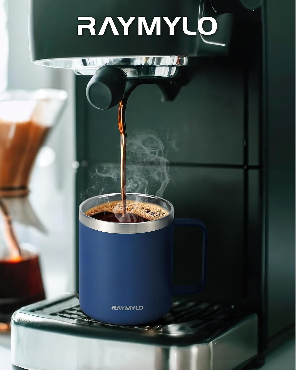 Insulated Coffee Mug 12 oz, Spill-Proof & Detachable Slider Lid | Double Wall Stainless Steel with Thorough Clean Lid & Handle, Cold for 9 Hrs, Suitable for Camp Home Office