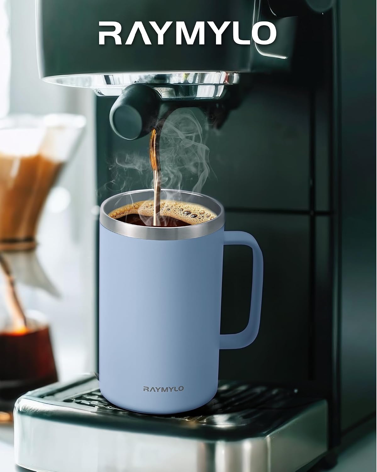 Insulated Coffee Mug 12 oz, Spill-Proof & Detachable Slider Lid | Double Wall Stainless Steel with Thorough Clean Lid & Handle, Cold for 9 Hrs, Suitable for Camp Home Office