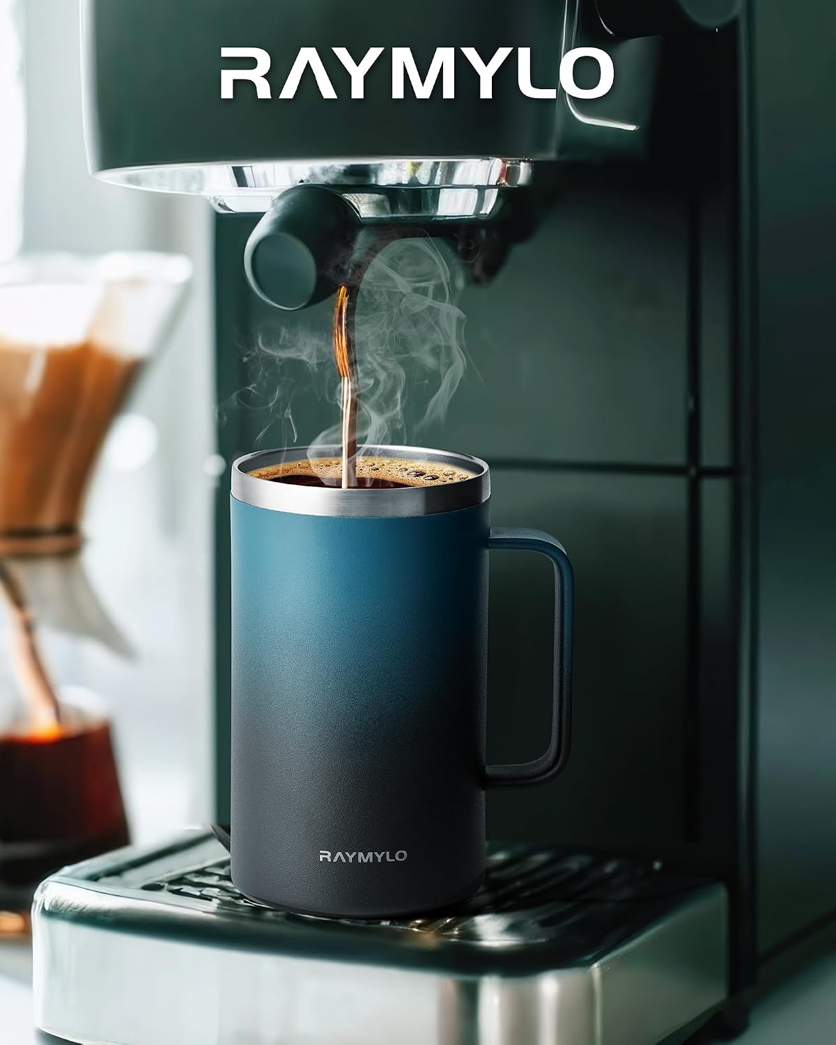 Insulated Coffee Mug 12 oz, Spill-Proof & Detachable Slider Lid | Double Wall Stainless Steel with Thorough Clean Lid & Handle, Cold for 9 Hrs, Suitable for Camp Home Office