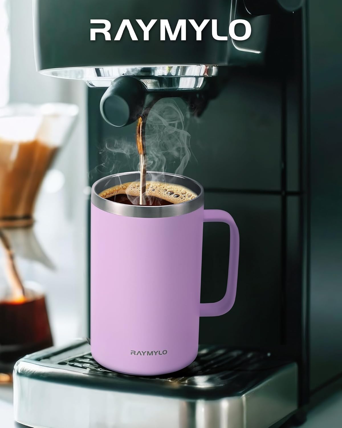 Insulated Coffee Mug 12 oz, Spill-Proof & Detachable Slider Lid | Double Wall Stainless Steel with Thorough Clean Lid & Handle, Cold for 9 Hrs, Suitable for Camp Home Office