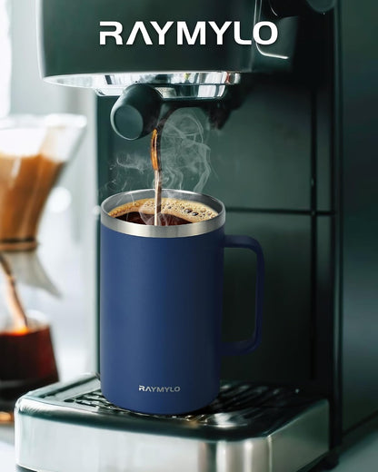 Insulated Coffee Mug 12 oz, Spill-Proof & Detachable Slider Lid | Double Wall Stainless Steel with Thorough Clean Lid & Handle, Cold for 9 Hrs, Suitable for Camp Home Office