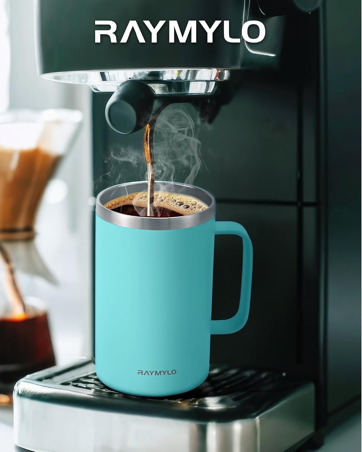 Insulated Coffee Mug 12 oz, Spill-Proof & Detachable Slider Lid | Double Wall Stainless Steel with Thorough Clean Lid & Handle, Cold for 9 Hrs, Suitable for Camp Home Office