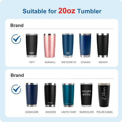 20oz Tumbler Lids, Replacement Lid for 20 oz Yeti Tumbler, Old Style RTIC | 2 Pack Spill-proof Cup Lids, Straw Friendly, BPA-Free, for Commute, Office and Camping (Black)