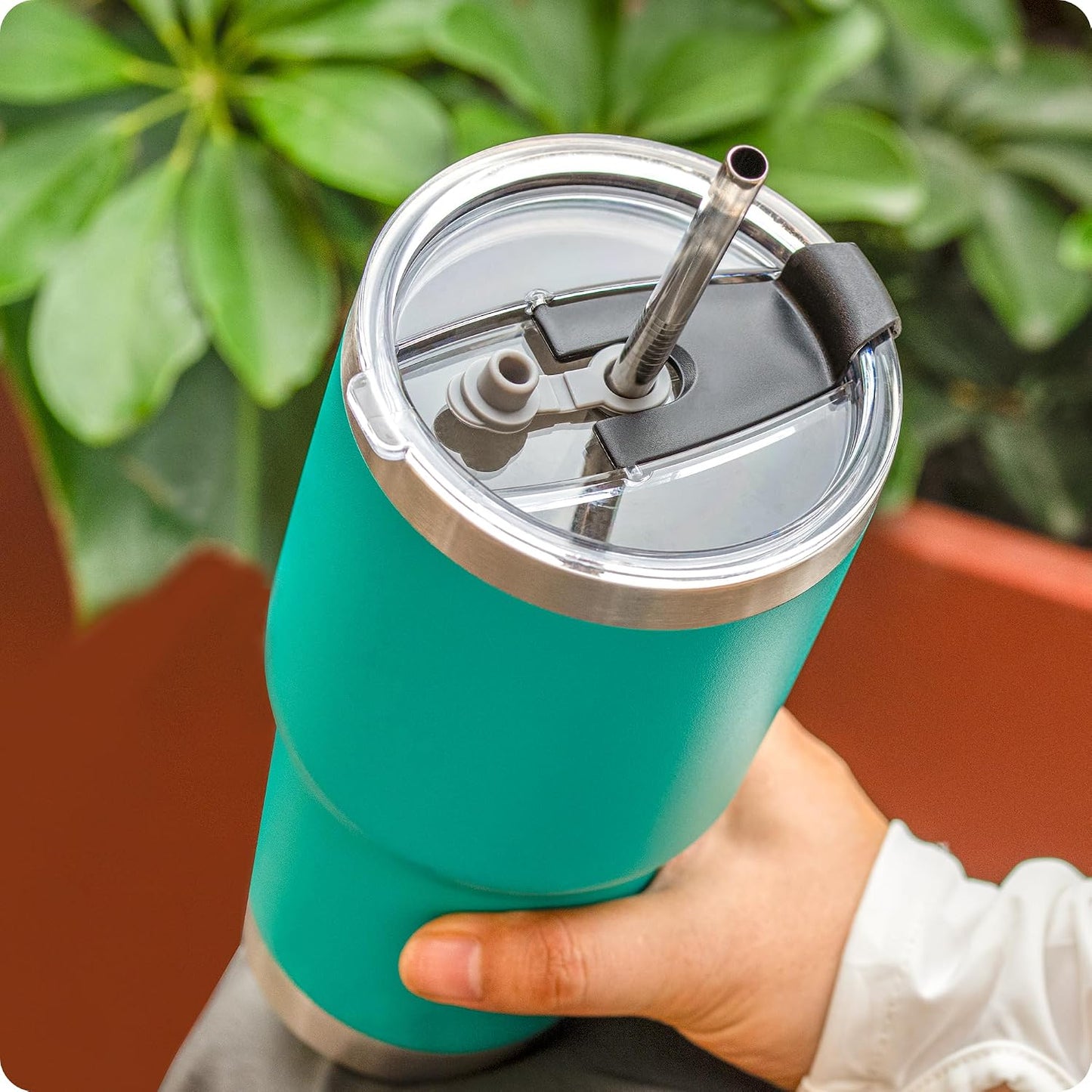20oz Tumbler Lids, Replacement Lid for 20 oz Yeti Tumbler, Old Style RTIC | 2 Pack Spill-proof Cup Lids, Straw Friendly, BPA-Free, for Commute, Office and Camping (Black)