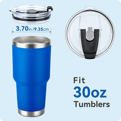 20oz Tumbler Lids, Replacement Lid for 20 oz Yeti Tumbler, Old Style RTIC | 2 Pack Spill-proof Cup Lids, Straw Friendly, BPA-Free, for Commute, Office and Camping (Black)