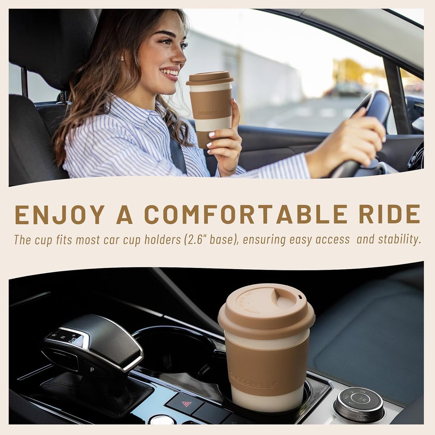 Travel Coffee Mug Set, Tumbler with Silicone Lid&Non-Slip Sleeve,To Go Mug | Ceramic,Microwave Safe Cappuccino, Tea, Latte, Iced-Coffee Cups, Blue