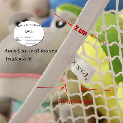 Stuffed Animal Hammock, Corner Storage Net for Toys, 75x59x59in Large