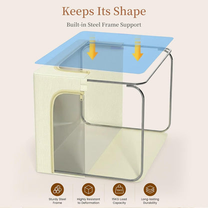 Baby Clothes Storage Bins with Metal Frame 27L 6-Pack Grey