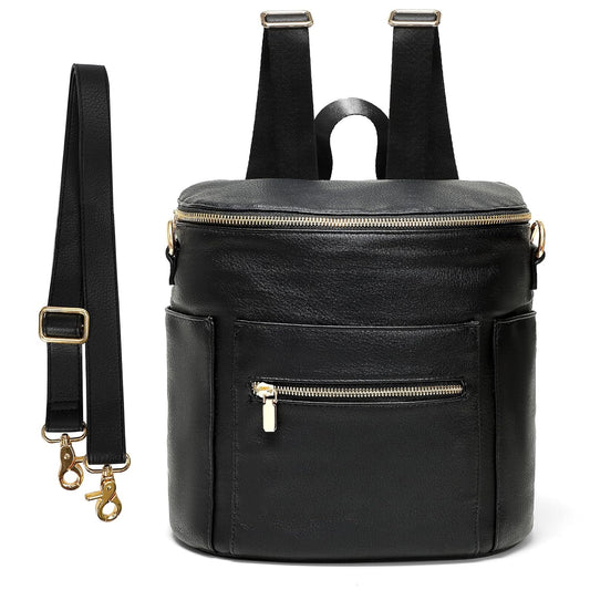 Small Diaper Bag Mini Diaper Bag, Leather Diaper Bag Backpack Mini Backpack with 14 Pockets Insulated Pockets & Shoulder Strap
