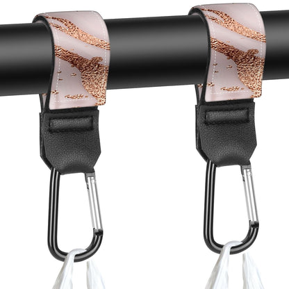 Stroller Straps, Mommy Hooks Diaper Bags, Universal Shopping cart, Wallet, Backpack - 2 Packs (White Flowers + Black Flowers)