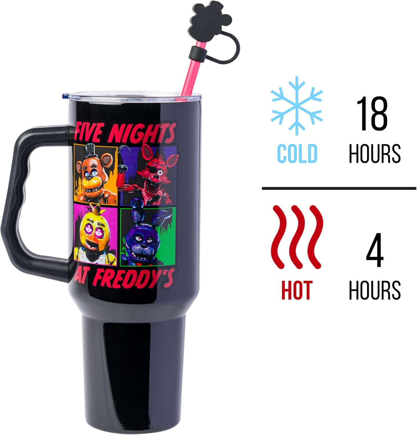 Coca-Cola Diet Coke Vertical, Stainless Steel Tumbler, 40oz | Ribbon, Includes Handle, Double Walled, Straw, Fits in Cup Holder, 1.18 Liters