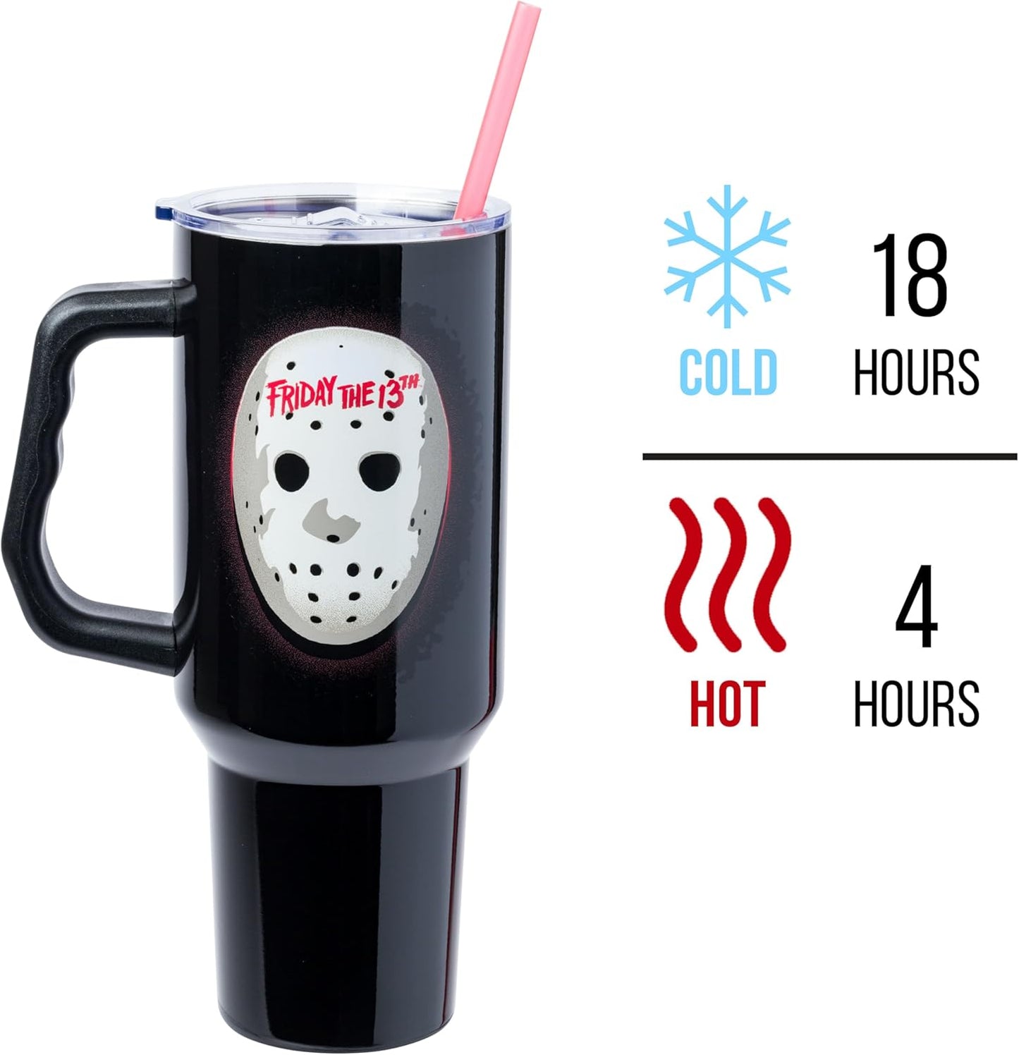 Coca-Cola Diet Coke Vertical, Stainless Steel Tumbler, 40oz | Ribbon, Includes Handle, Double Walled, Straw, Fits in Cup Holder, 1.18 Liters