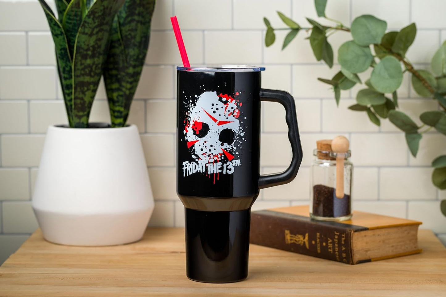 Coca-Cola Diet Coke Vertical, Stainless Steel Tumbler, 40oz | Ribbon, Includes Handle, Double Walled, Straw, Fits in Cup Holder, 1.18 Liters