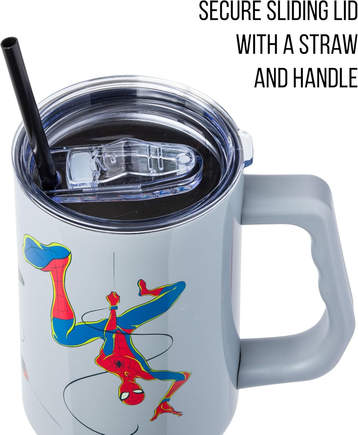 Coca-Cola Diet Coke Vertical, Stainless Steel Tumbler, 40oz | Ribbon, Includes Handle, Double Walled, Straw, Fits in Cup Holder, 1.18 Liters
