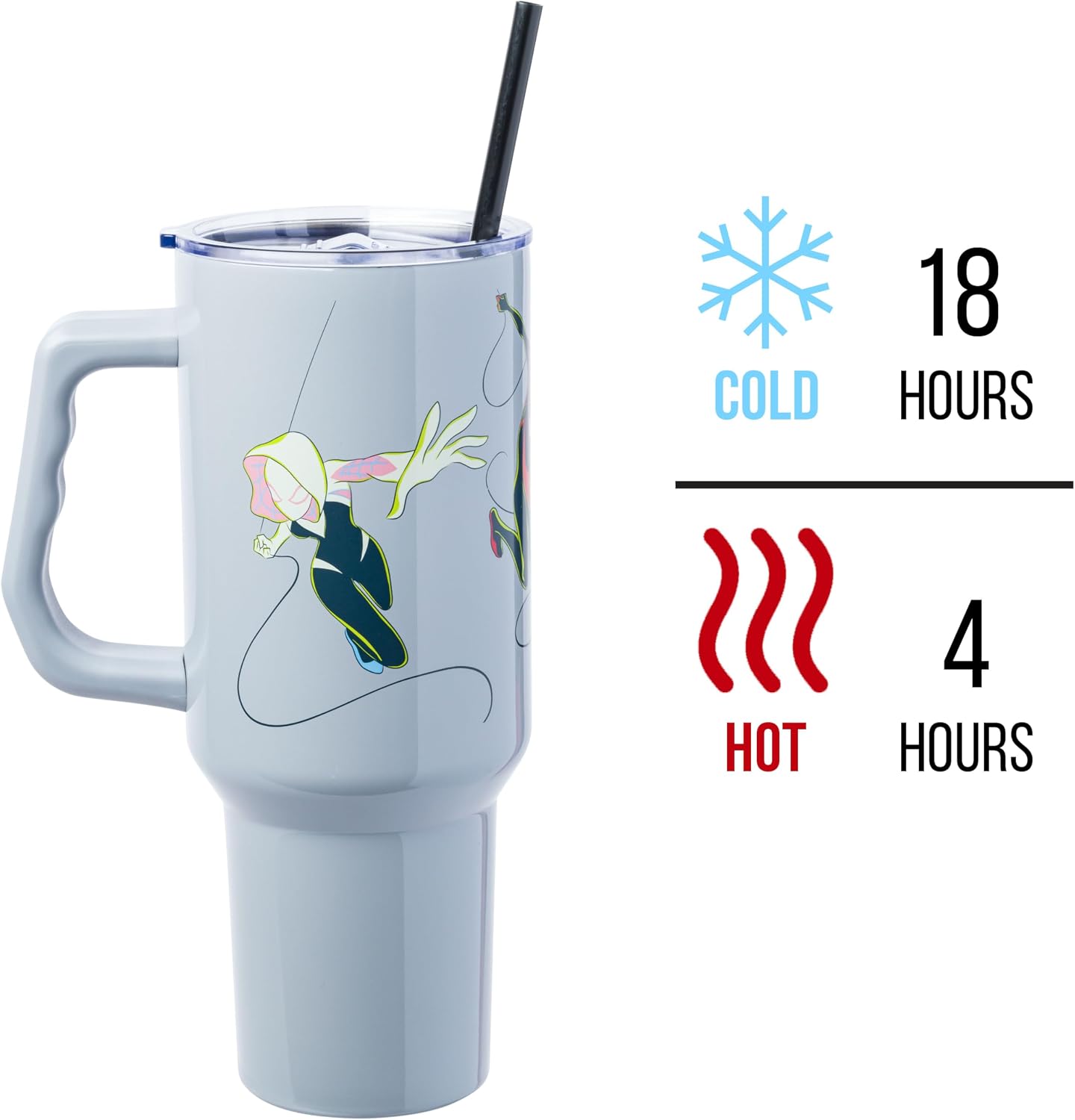 Coca-Cola Diet Coke Vertical, Stainless Steel Tumbler, 40oz | Ribbon, Includes Handle, Double Walled, Straw, Fits in Cup Holder, 1.18 Liters