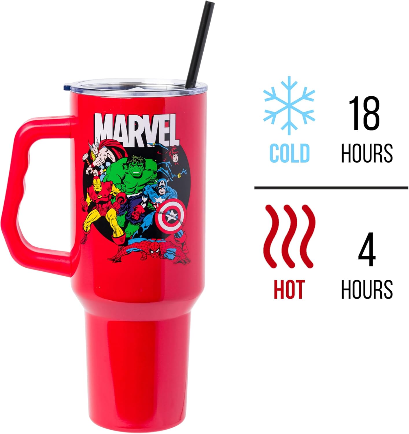 Coca-Cola Diet Coke Vertical, Stainless Steel Tumbler, 40oz | Ribbon, Includes Handle, Double Walled, Straw, Fits in Cup Holder, 1.18 Liters