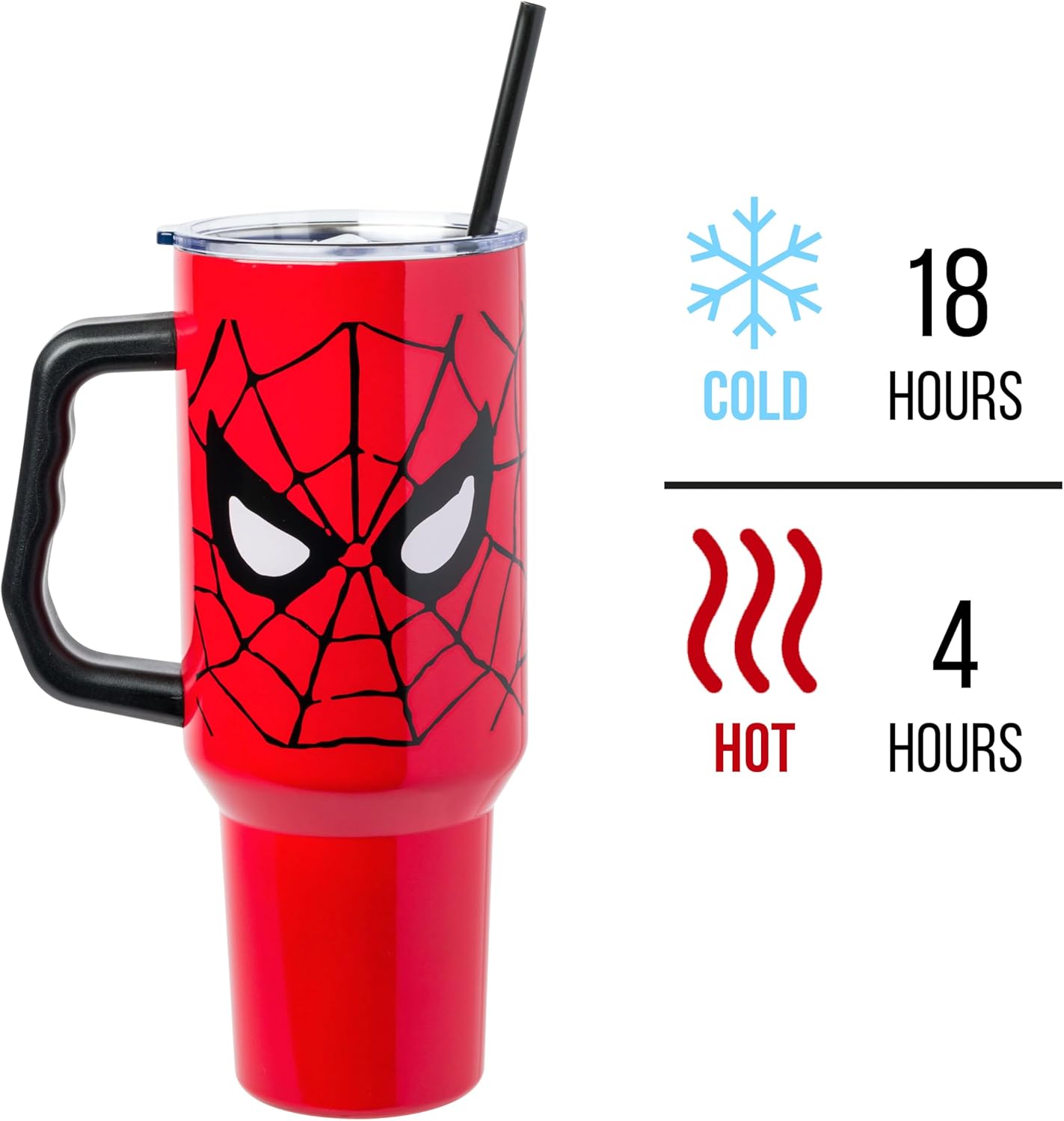 Coca-Cola Diet Coke Vertical, Stainless Steel Tumbler, 40oz | Ribbon, Includes Handle, Double Walled, Straw, Fits in Cup Holder, 1.18 Liters