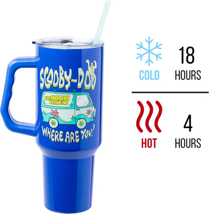 Coca-Cola Diet Coke Vertical, Stainless Steel Tumbler, 40oz | Ribbon, Includes Handle, Double Walled, Straw, Fits in Cup Holder, 1.18 Liters