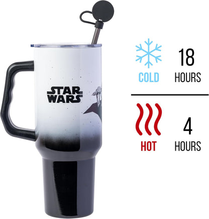 Coca-Cola Diet Coke Vertical, Stainless Steel Tumbler, 40oz | Ribbon, Includes Handle, Double Walled, Straw, Fits in Cup Holder, 1.18 Liters