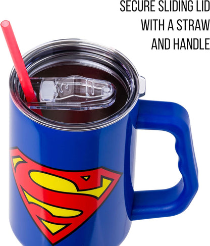 Coca-Cola Diet Coke Vertical, Stainless Steel Tumbler, 40oz | Ribbon, Includes Handle, Double Walled, Straw, Fits in Cup Holder, 1.18 Liters